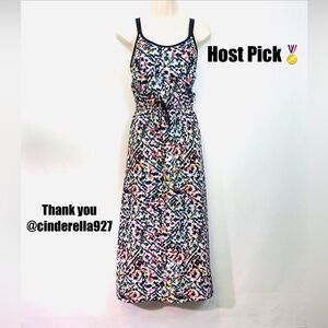 Athleta MultiColor Sunbeam Spaghetti Strap Maxi Dress